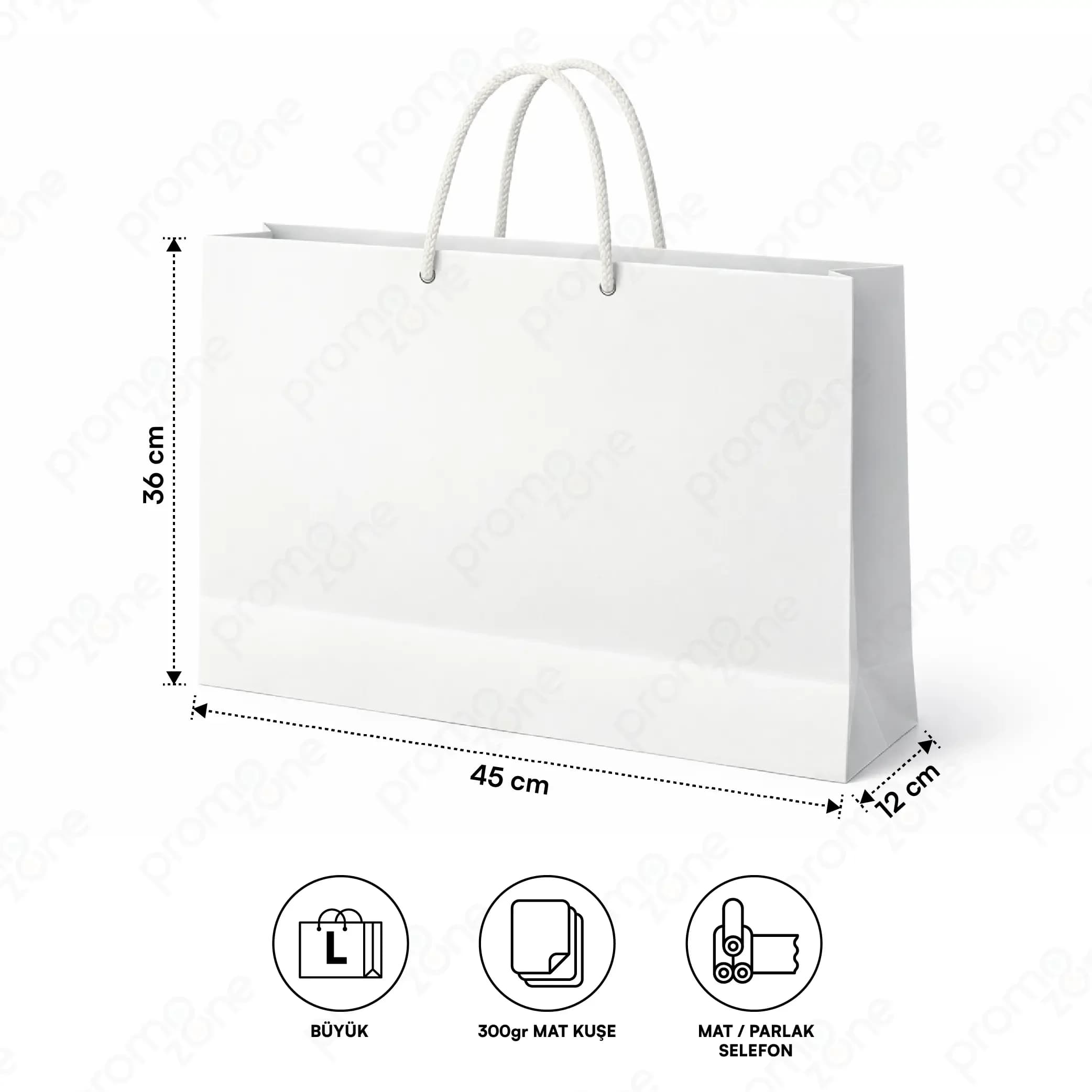 45x36x12 cm Large Size 300 gram Matte Coated Horizontal Cardboard Bag