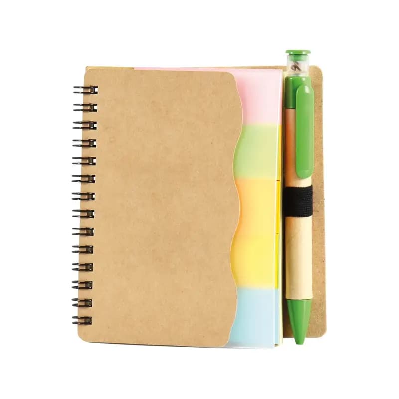 Spiral-bound Recycled Colorful Adhesive Note Pad